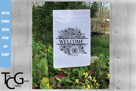 Floral Split Monogram SVG SVG The Crafty Geek 