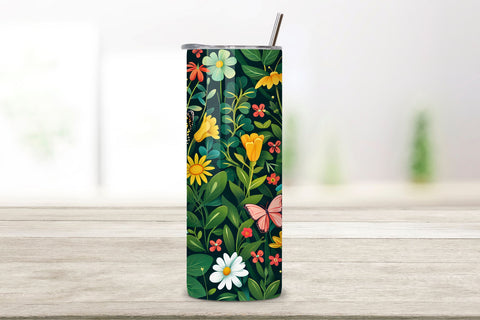 Floral Spring 3D Seamless Design Tumbler Wrap, 3D Spring PNG Sublimation FloridPrintables 