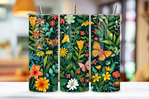 Floral Spring 3D Seamless Design Tumbler Wrap, 3D Spring PNG Sublimation FloridPrintables 