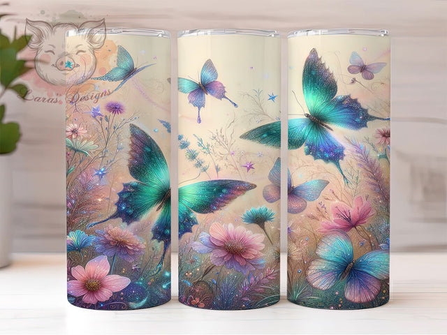 Floral Spring Butterfly Tumbler, Floral Butterfly Wrap, Cute Spring Cup, Nature Sublimation Design, Valentine Gift Tumbler, Sweet Butterfly Wrap, Adorable Spring Cup Sublimation Lara' s Designs 