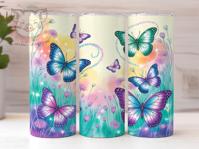 Floral Spring Butterfly Tumbler, Floral Butterfly Wrap, Cute Spring Cup, Nature Sublimation Design, Valentine Gift Tumbler, Sweet Butterfly Wrap, Adorable Spring Cup Sublimation Lara' s Designs 