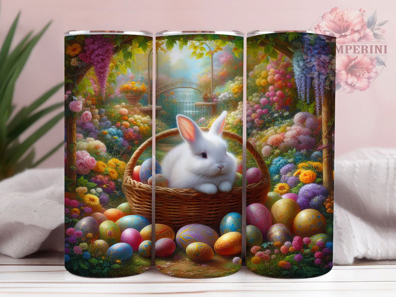 Floral Spring Easter Bunny Tumbler, Spring Bunny Tumbler, Floral Easter Wrap, Cute Bunny Wrap, Stylish 20oz Wrap, Sublimation Design, Trendy Gift Idea Sublimation Li Zamperini 