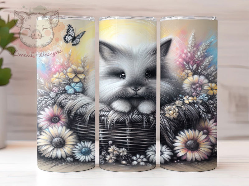 Floral Spring Easter Bunny Tumbler, Spring Rabbit Tumbler, Easter Bunny Wrap, Blooming Bunny Wrap, Cute Bunny Wrap, Sublimation Design, Trendy Gift Idea Sublimation Lara' s Designs 