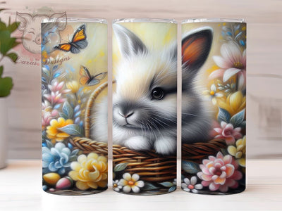 Floral Spring Easter Bunny Tumbler, Spring Rabbit Tumbler, Easter Bunny Wrap, Blooming Bunny Wrap, Cute Bunny Wrap, Sublimation Design, Trendy Gift Idea Sublimation Lara' s Designs 