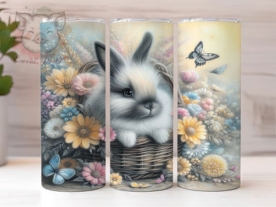 Floral Spring Easter Bunny Tumbler, Spring Rabbit Tumbler, Easter Bunny Wrap, Blooming Bunny Wrap, Cute Bunny Wrap, Sublimation Design, Trendy Gift Idea Sublimation Lara' s Designs 