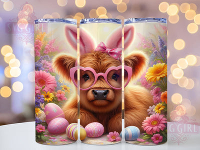 Floral Spring Highland Cow Tumbler, Highland Cow Tumbler, Rustic Farm Wrap, Floral Spring Cow Wrap, Whimsical Cow Wrap, Sublimation Design, Trendy Gift Idea Sublimation SvggirlplusArt 