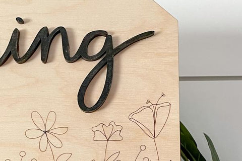 Floral Spring Wood Sign Laser SVG File SVG Crafting With Brenna 