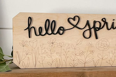 Floral Spring Wood Sign Laser SVG File SVG Crafting With Brenna 