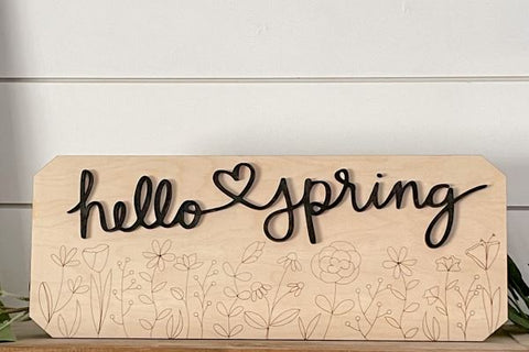 Floral Spring Wood Sign Laser SVG File SVG Crafting With Brenna 
