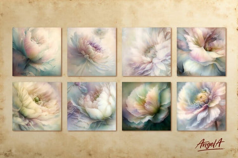 Floral Square Coaster sublimations designs. Flower png Sublimation Angelina Semenova 