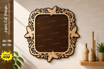 Floral Square Frame laser Cut svg Cutting file SVG Regulrcrative 
