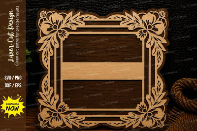 Floral Square Frame Laser Cut SVG Design SVG Regulrcrative 