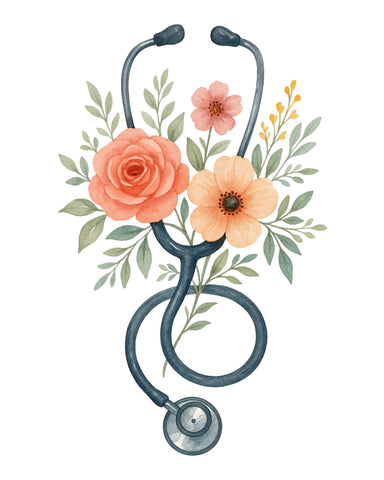 Floral Stethoscope illustration bundle – Medical Print for Nurses & Doctors – Feminine Healthcare Decor, Nurse Graduation Gift SVG The STEM Teacher 