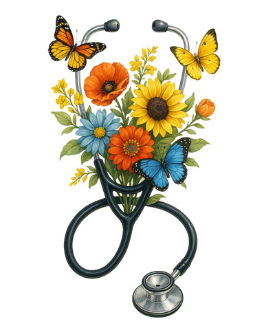 Floral Stethoscope illustration bundle – Medical Print for Nurses & Doctors – Feminine Healthcare Decor, Nurse Graduation Gift SVG The STEM Teacher 