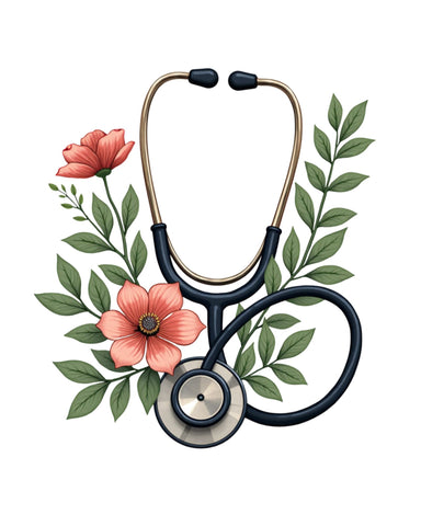 Floral Stethoscope illustration bundle – Medical Print for Nurses & Doctors – Feminine Healthcare Decor, Nurse Graduation Gift SVG The STEM Teacher 