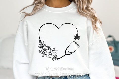 Floral Stethoscope Monogram Svg, Nurse Monogram Svg, Nurse Stethoscope Svg SVG Artinrhythm shop 