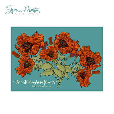 Floral Sticker The Earth Laughs in Flowers Emerson Quote SVG Sharia Morton Designs 