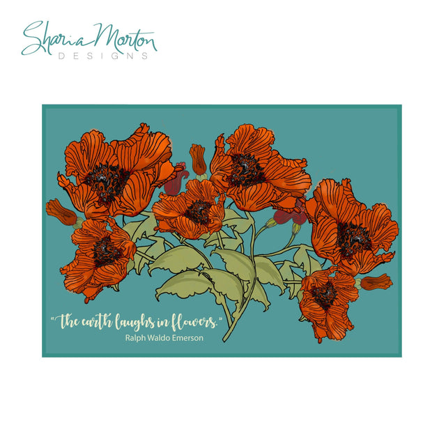 Floral Sticker The Earth Laughs in Flowers Emerson Quote SVG Sharia Morton Designs 