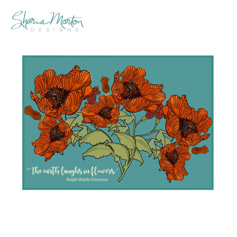 Floral Sticker The Earth Laughs in Flowers Emerson Quote SVG Sharia Morton Designs 