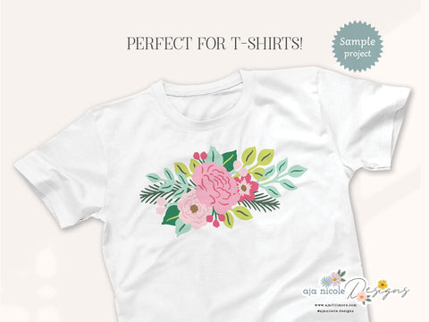 Floral SVG Bouquet Clipart SVG Aja Nicole Designs 