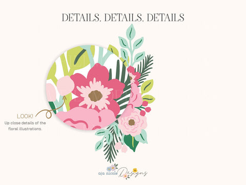Floral SVG Bouquet Clipart SVG Aja Nicole Designs 