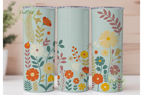 Floral Symphony 20oz Tumbler Wrap Sublimation PixelChick 