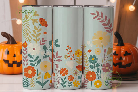 Floral Symphony 20oz Tumbler Wrap Sublimation PixelChick 