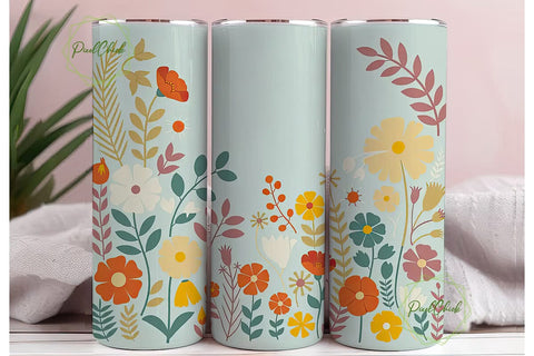 Floral Symphony 20oz Tumbler Wrap Sublimation PixelChick 
