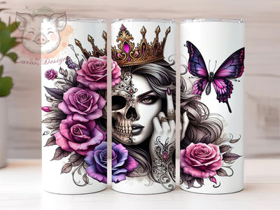 Floral Tattoo Woman 20oz Tumbler Png, Straight & Tapered Tumbler Png, Badass Woman Tumbler Png, Digital Download PNG Sublimation Lara' s Designs 
