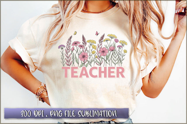 Floral Teacher Appreciation Sublimation Sublimation Shetara Begum 