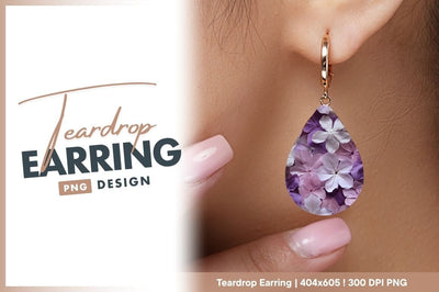 Floral Teardrop Earring Png Design Element Sublimation Regulrcrative 