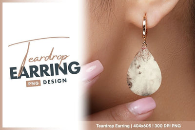 Floral teardrop shape with earring accent png Sublimation Regulrcrative 