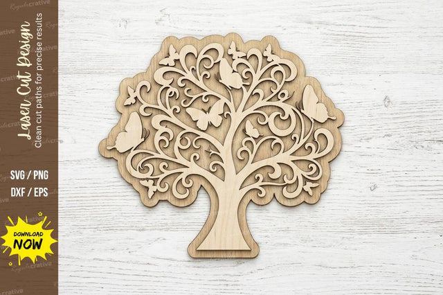 Floral Tree Mandala laser cut svg File SVG Regulrcrative 