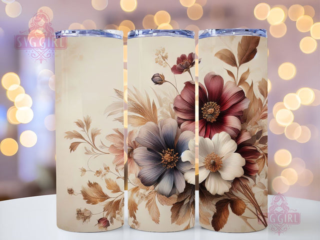 Floral Tumbler, Floral Seamless Sublimation Designs Downloads, Skinny Tumbler 20oz Design, Design Instant Digital Download Sublimation SvggirlplusArt 