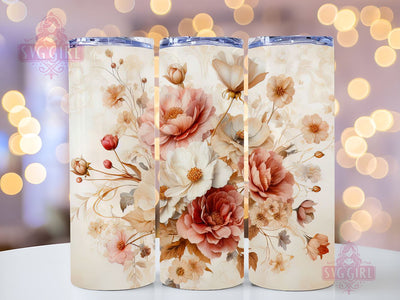 Floral Tumbler, Floral Seamless Sublimation Designs Downloads, Skinny Tumbler 20oz Design, Design Instant Digital Download Sublimation SvggirlplusArt 