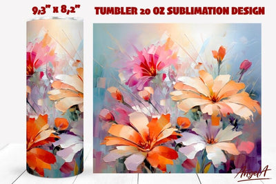 Floral tumbler sublimation wrap / bouquet of flowers png Sublimation Angelina Semenova 