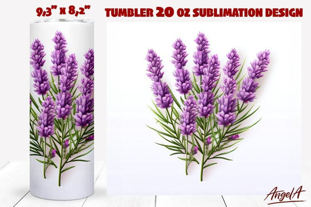 Floral tumbler wrap / close-up lavender flower tumbler Sublimation Angelina Semenova 