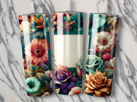Floral Tumbler Wrap, Digital Tumbler Wrap, Flower Design Tumbler PNG, Custom Tumbler Wrap Sublimation Luvleigh Digitals 