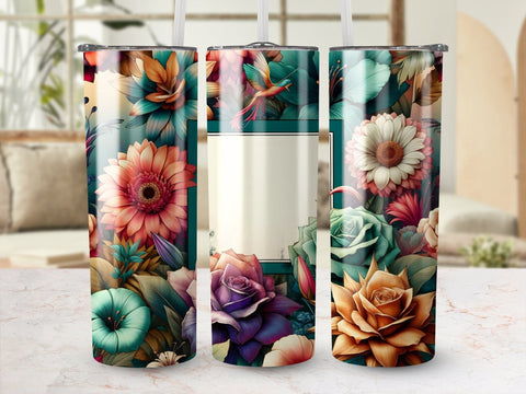 Floral Tumbler Wrap, Digital Tumbler Wrap, Flower Design Tumbler PNG, Custom Tumbler Wrap Sublimation Luvleigh Digitals 