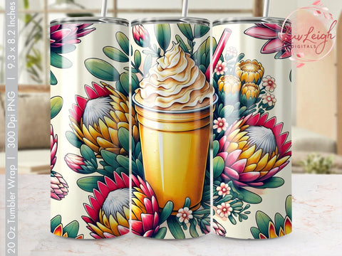 Floral Tumbler Wrap PNG, Colorful Flower Tumbler Design, Custom Tumbler Template Sublimation Luvleigh Digitals 