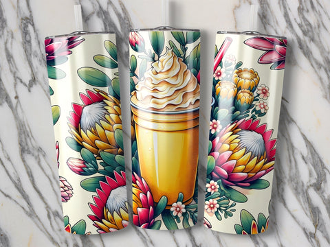 Floral Tumbler Wrap PNG, Colorful Flower Tumbler Design, Custom Tumbler Template Sublimation Luvleigh Digitals 