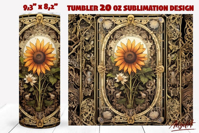 Floral tumbler wrap / retro flower tumbler wrap / vintage Sublimation Angelina Semenova 