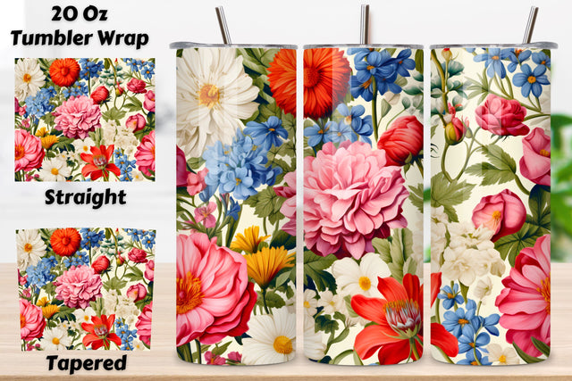 floral tumbler wrap | Seamless Tumbler Wrap Sublimation FloridPrintables 