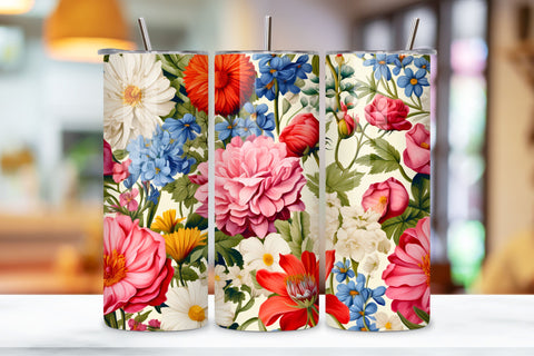 floral tumbler wrap | Seamless Tumbler Wrap Sublimation FloridPrintables 
