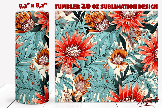 Floral tumbler wrap sublimation / batik flower pattern Sublimation Angelina Semenova 