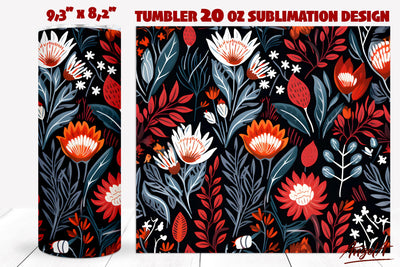 Floral tumbler wrap sublimation / batik flower pattern Sublimation Angelina Semenova 