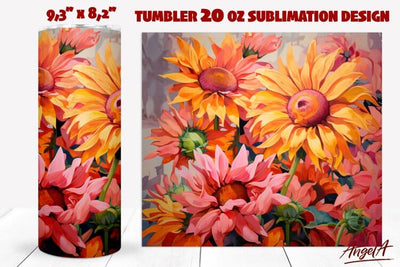 Floral tumbler wrap sublimation / bouquet of flowers PNG Sublimation Angelina Semenova 