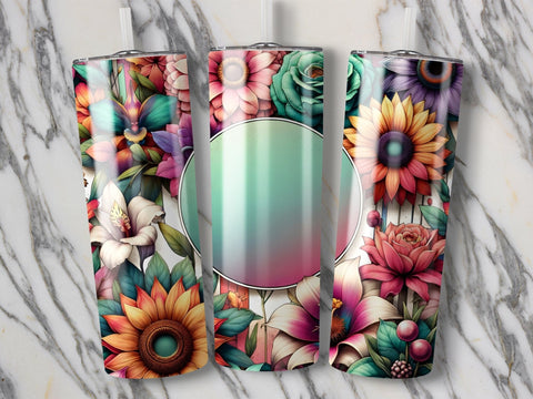 Floral Tumbler wrap Sublimation PNG Sublimation Luvleigh Digitals 