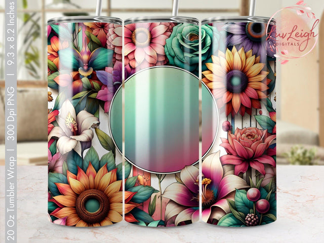 Floral Tumbler wrap Sublimation PNG Sublimation Luvleigh Digitals 