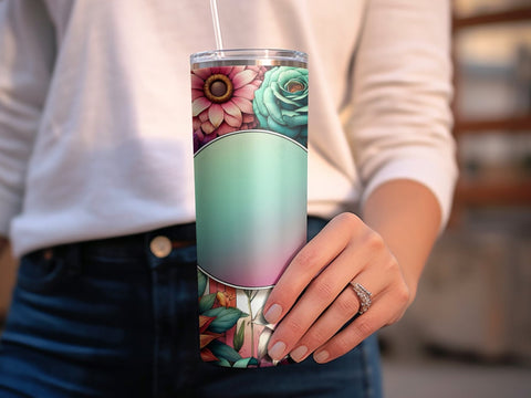 Floral Tumbler wrap Sublimation PNG Sublimation Luvleigh Digitals 